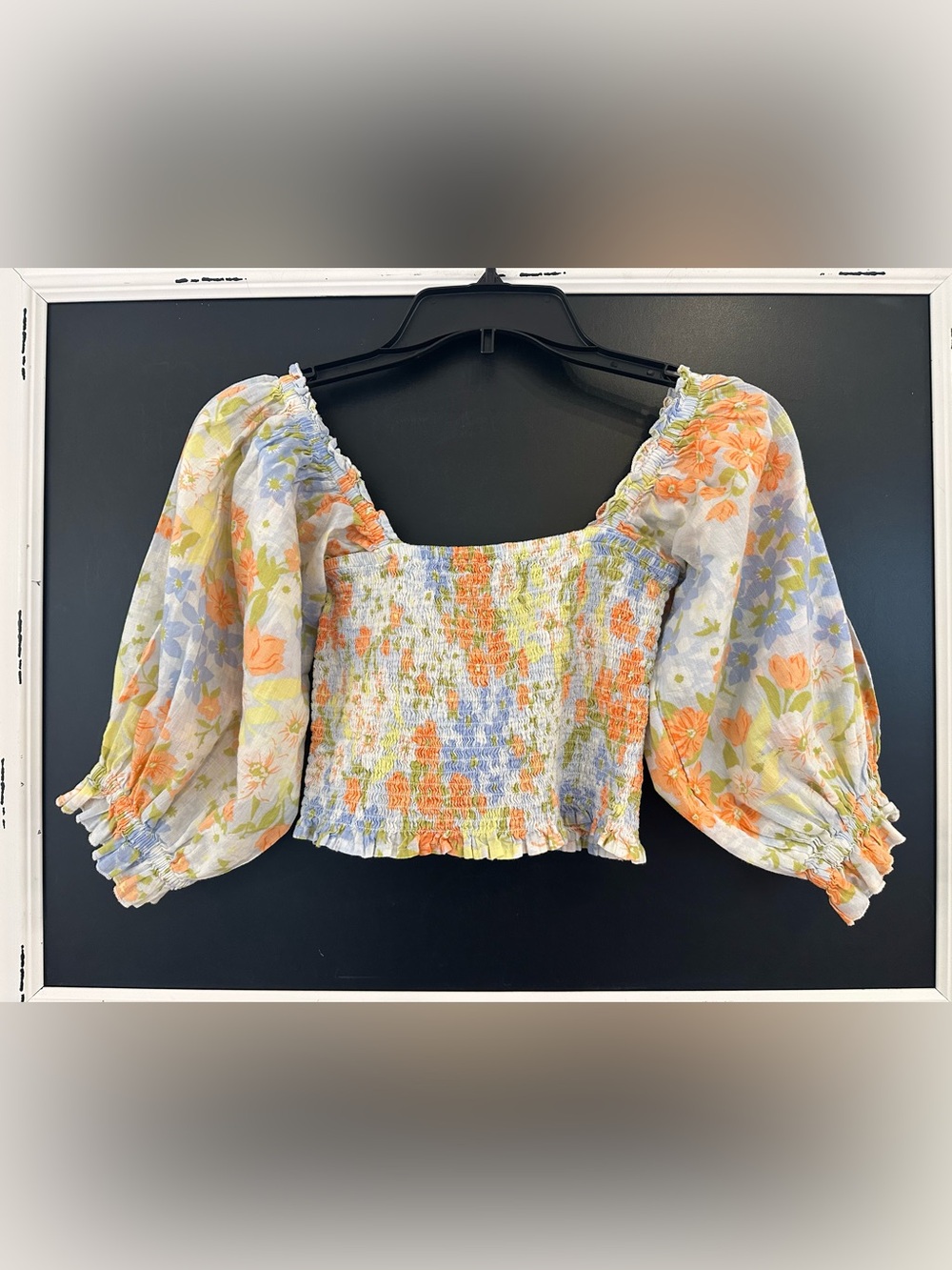 Billabong “Feeling Groovy” Floral Crop Top Size S
